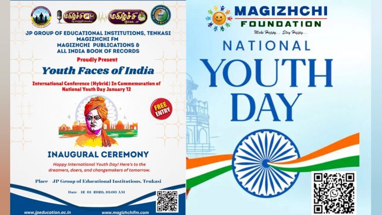 தேசிய இளைஞர் தினத்தை முன்னிட்டு உலக சாதனை முயற்சிக்கான பன்னாட்டு இணைமுறை வழி கருத்தரங்கம் இளைய இந்திய முகங்கள்